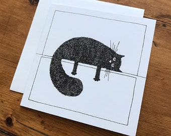 Lazy Cat Greeting Card