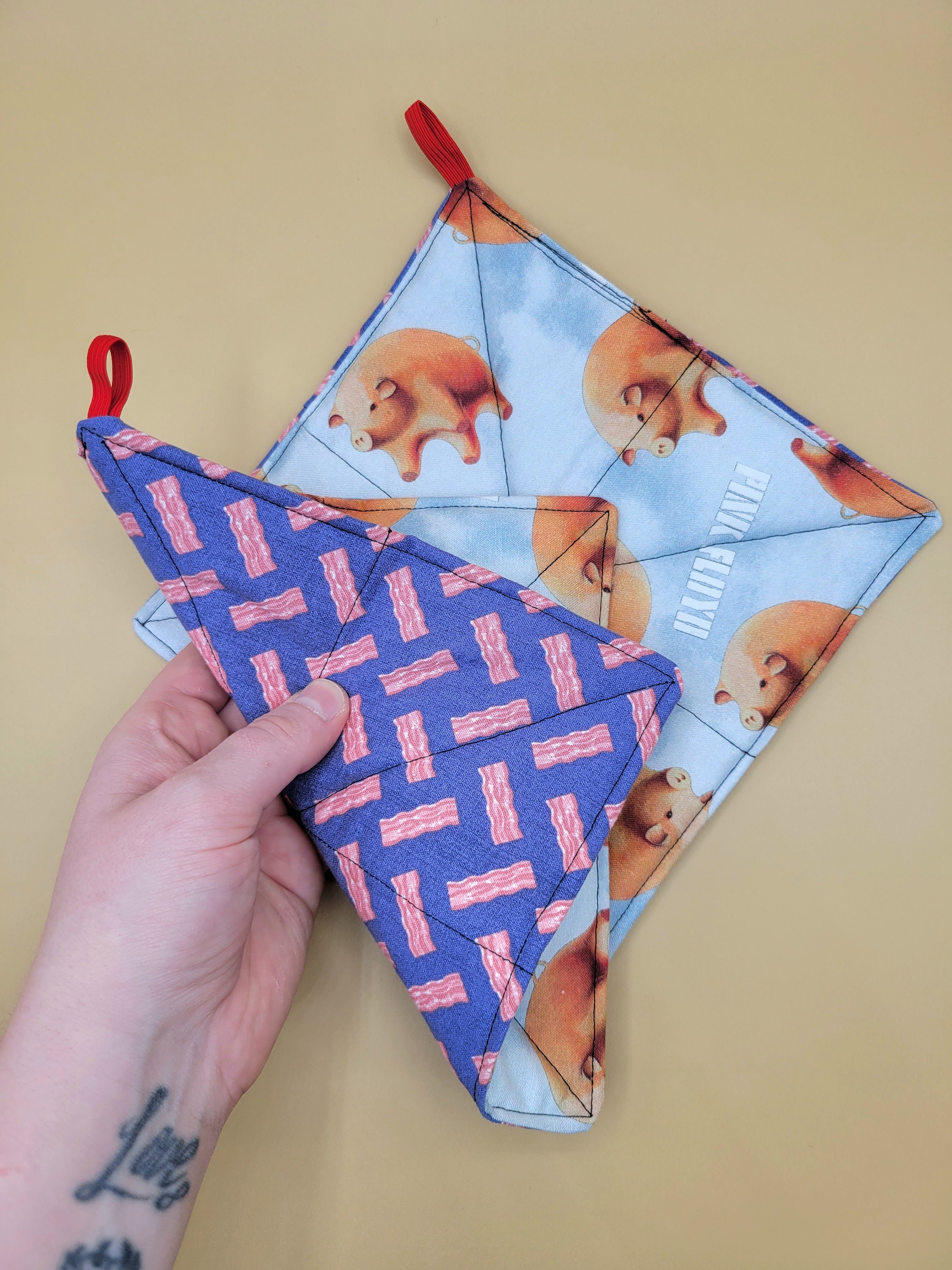 Handmade Cotton Potholders Insulbright Heat Protective Core Cute Kitchen Accessories Baking