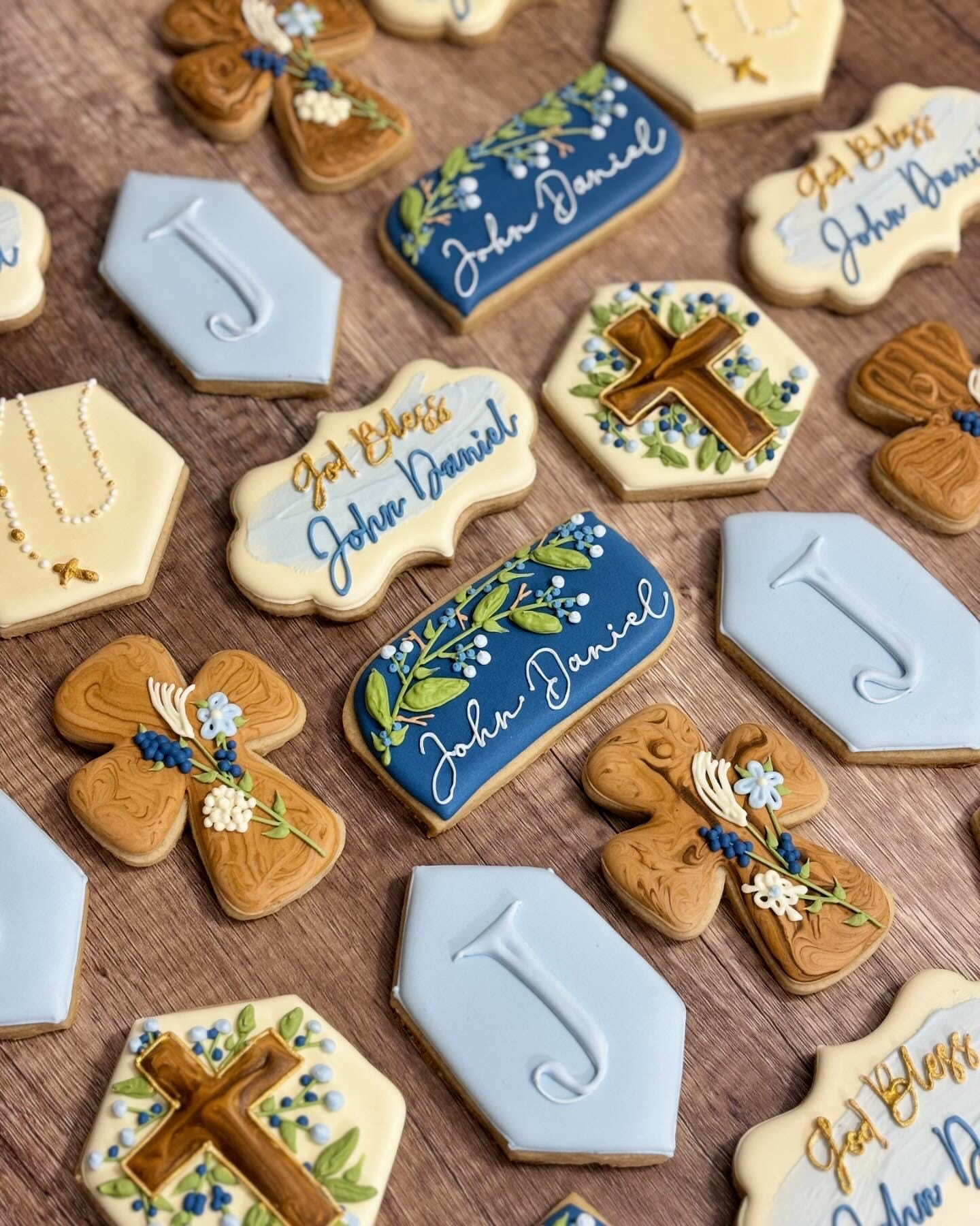 Baptism Customized Sugar Cookies with Royal Icing