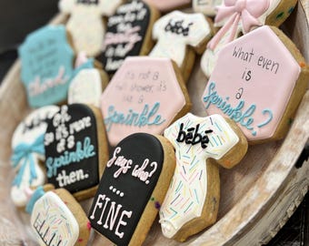 Baby Shower/Baby Sprinkle Cookies Sugar Cookies Schiit’s Creek Royal Icing