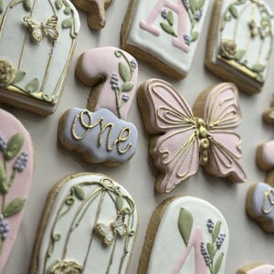 Fairy Butterfly Magical Forest Customized Sugar Cookies with Royal Icing