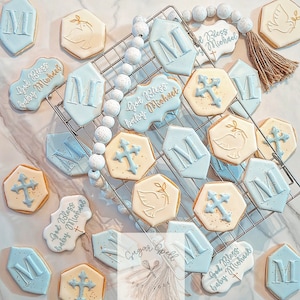 Baptism/Communion Decorated Sugar Cookies Decorated With Royal Icing