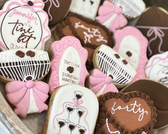 Tini Bit Older Sugar Cookies Espresso Martini Custom Birthday Royal Icing