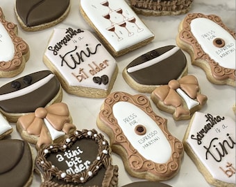 Tini Bit Older Sugar Cookies Espresso Martini Custom Birthday Royal Icing