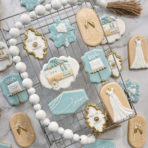 Bridal Shower Love and Champagne Customized Sugar Cookies with Royal Icing