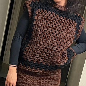 Customizable Oversized Crochet Sleeveless Vest
