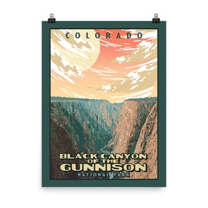 Black Canyon of the Gunnison National Park Colorado | Vintage WPA Poster Style Retro Print