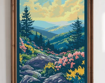 Shenandoah National Park Vintage WPA-Style Virginia Travel Art  |  12" x 18" Print