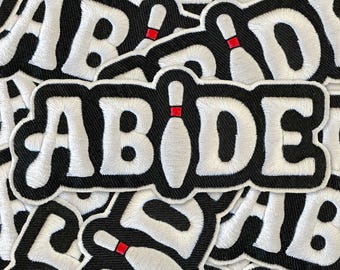 ABIDE Embroidered Bowling Pin Patch - Iron-On Patch 4" x 1.75"  Great for Trucker Hats & Luggage NEW
