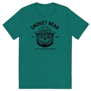 Vintage Smokey Bear Logo offizielles lizenziertes Tri-Blend Ultra Soft Kurzarm T-Shirt