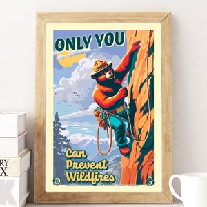 Only You Can Prevent Wildfires Rock Climbing Smokey Bear Commemorative