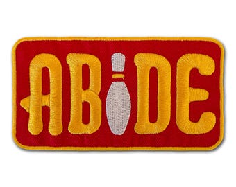 ABIDE Embroidered Bowling Pin Patch - Iron-On Patch 4" x 1.75" NEW