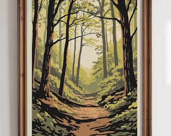 Appalachian Trail | National Park-Style Vintage WPA Travel Art  | Georgia to Maine | 12" x 18" Print