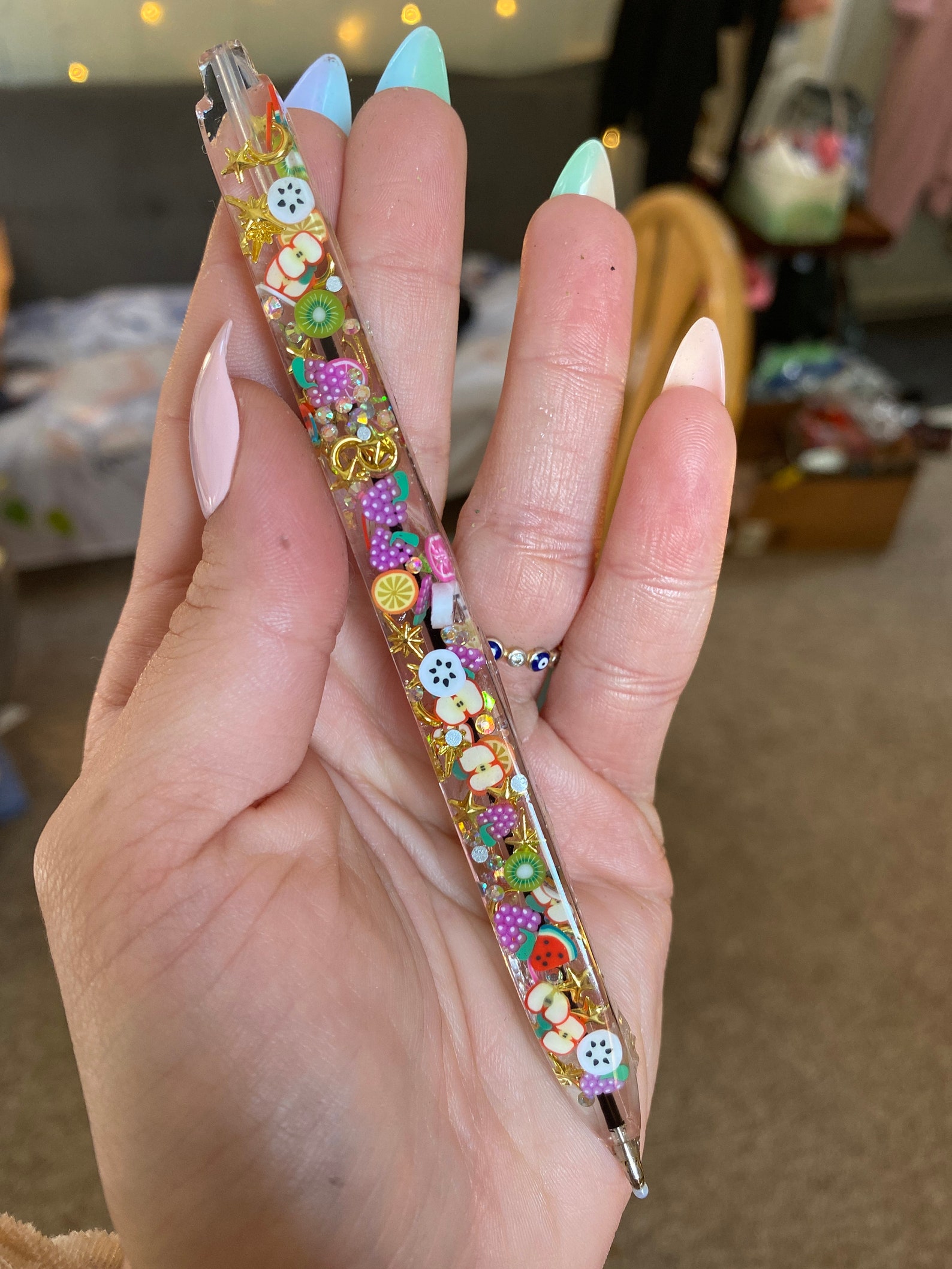 Handmade Epoxy Resin Pens Pendants Etsy