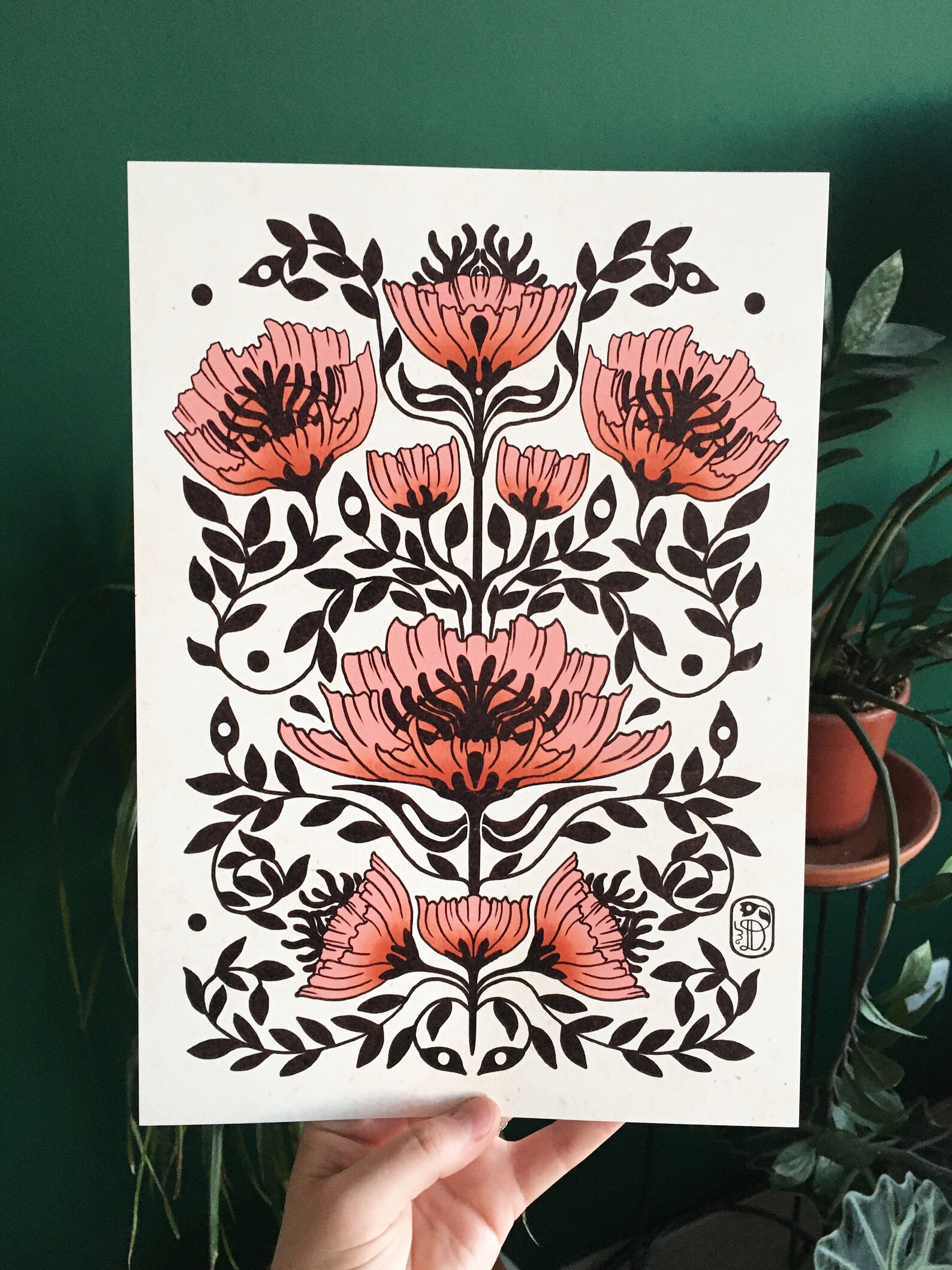 A4 Flower Art Print Illustration Print Limited Artprint Etsy