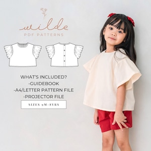 Flowy Blouse | Ruffle Sleeve Top | PDF Pattern | Projector & A0 Print File | Beginner Friendly