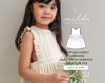 Ruffled Pinafore PDF Pattern - 12months - 8 years old - Projector Files