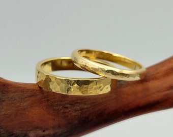 Bague Ancienne En Plaque Or - Alliance Simple Anneau Doré, Occasion, Peut-être Vintage Ou De Créateur