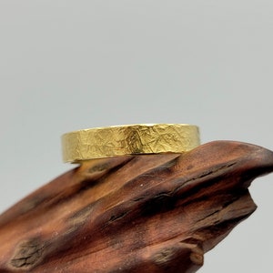 Gold Hammered Wedding Ring, Man's Rough Custom Made Band, Women Rustic Personalized Ring, Engagement Band, Rustic Jewelry, Engraved Ring