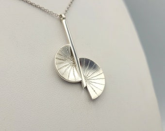 Dainty Half Moon Pendant, Semi Circle Pendant, Moon Jewelry, Lunar Necklace, Celestial Pendant Anniversary Gift for her, Gift For Friend