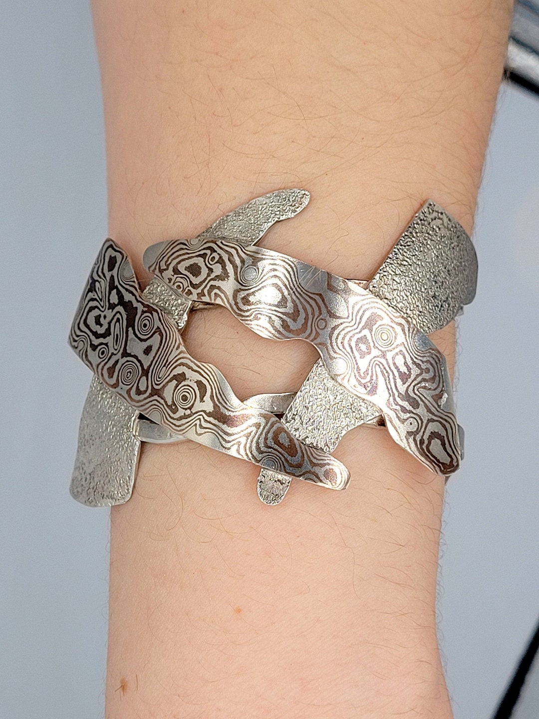 【SYMPATHY OF SOUL】Lg. W Ring Bracelet / MOKUME T-Bar SYMPATHY OF SOUL】Lg. W Ring Bracelet / MOKUME T-Bar