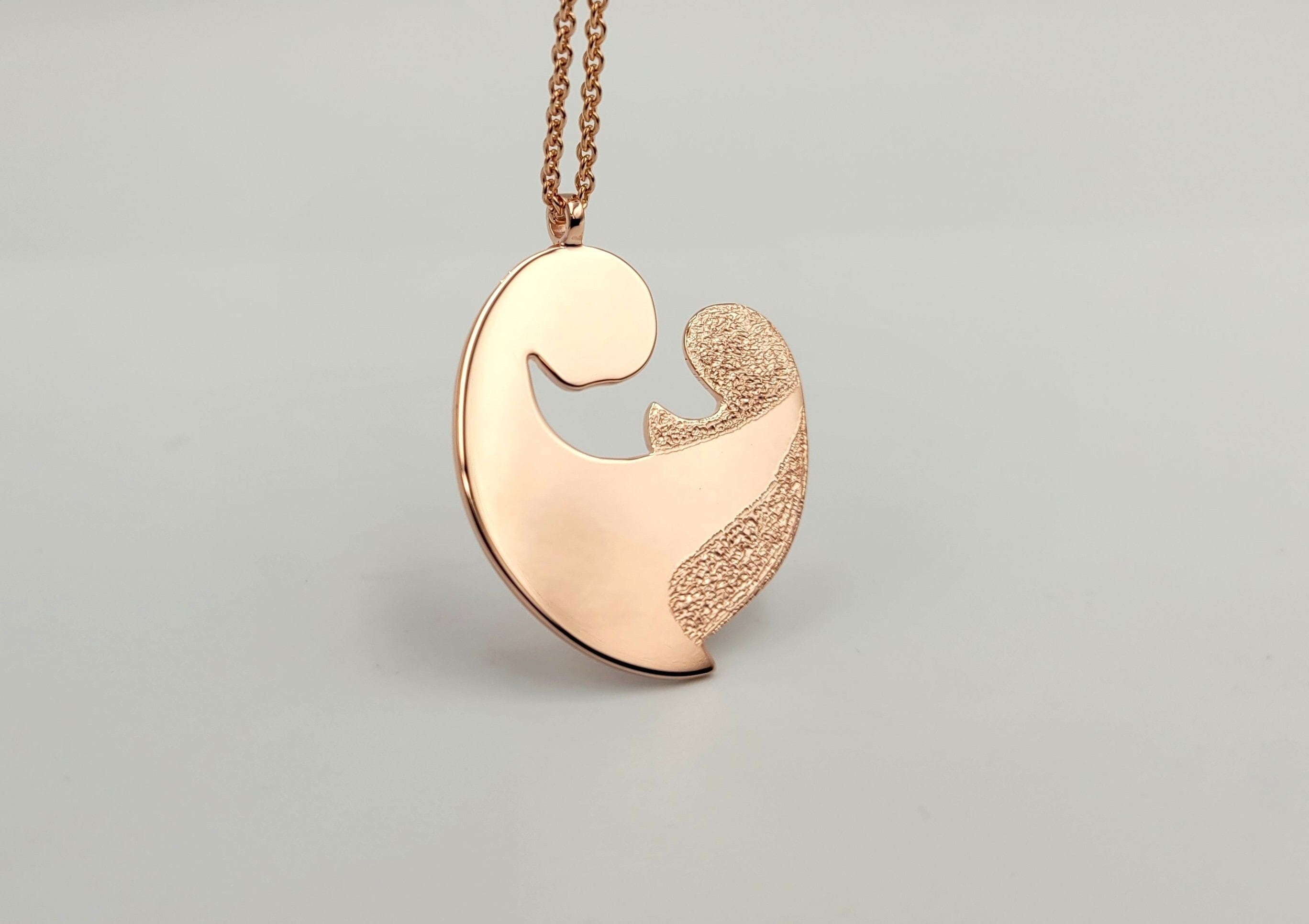 Rose Gold Mother and Child Necklace, Gift for Mom, Mother Daughter Pendant Mother Day Gift Pregnant Gift Mother Son Pendant Baby Shower Gift