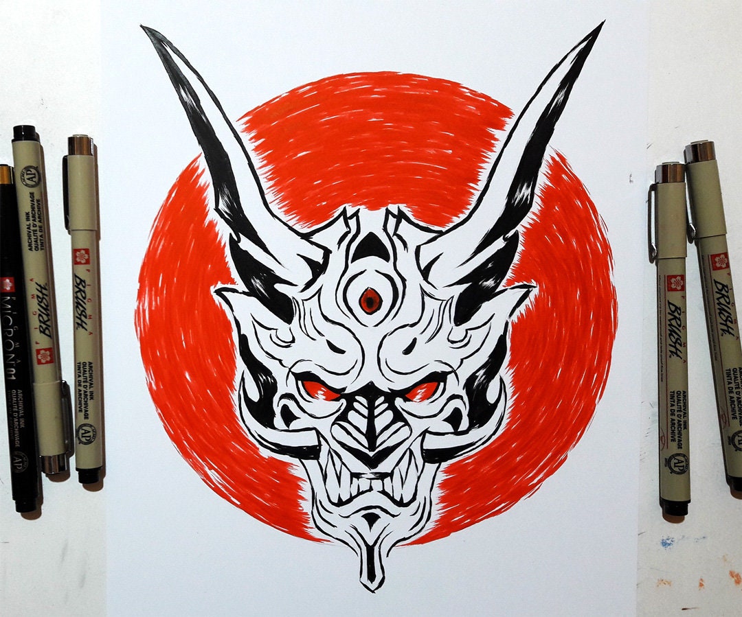 Japanese Demon Mask Art