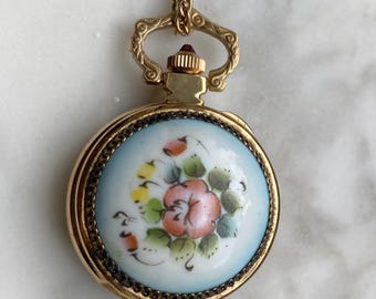 Handpainted Pendent Mechanical Timepiece