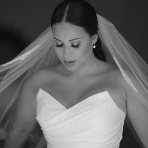 Scroll Design Beaded Veil with Silver beads, Pearls, and Rhinestones, All Lengths and colors available - Free Tulle Samples