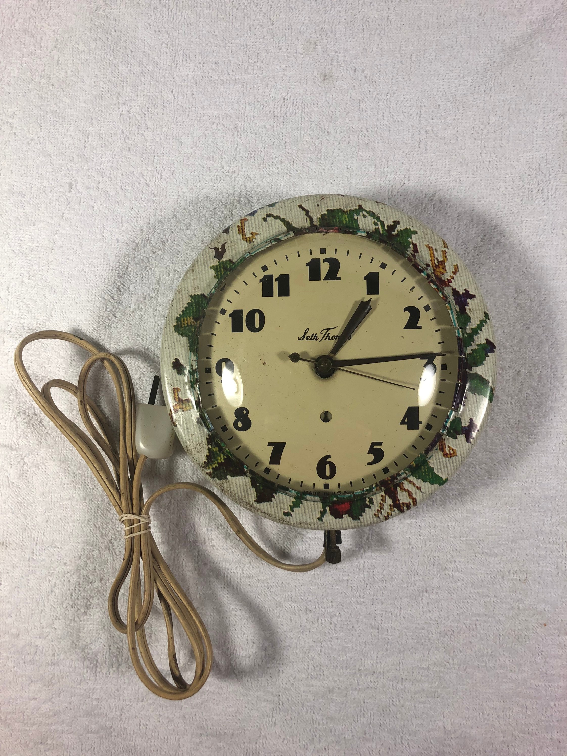 Seth Thomas cookie Tin Electric Wall Clock Etsy