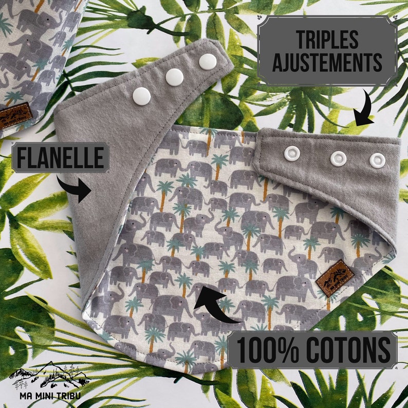 Evolutionary Bandana Bib Long 0-36 Months Baby Children 100/% Cottons Triple Adjustments