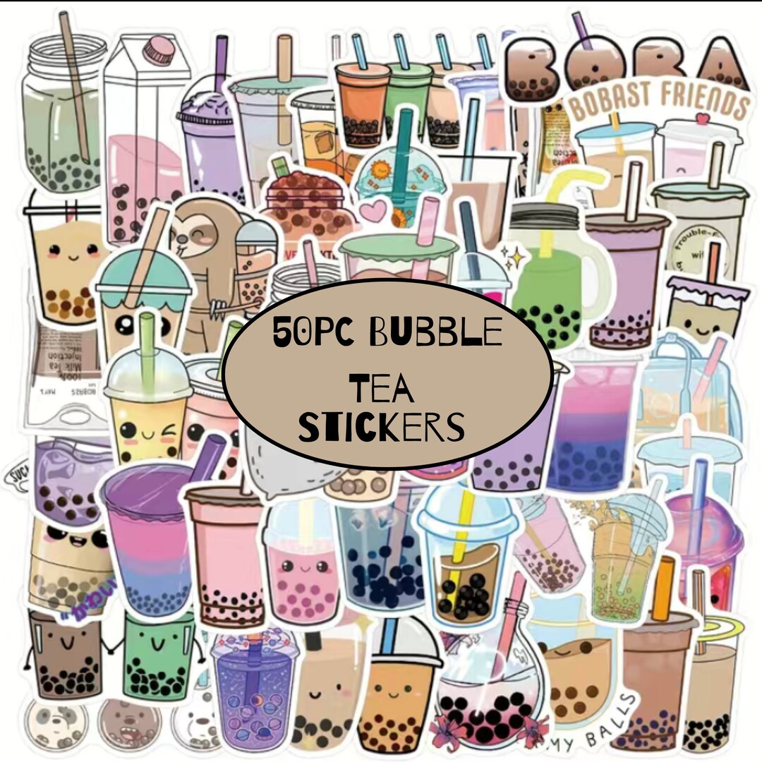 50pc Bubble Tea Stickers/waterproof/waterbottles/journal/vinyl - Etsy