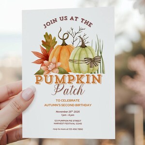 Fall Harvest Birthday Invitation | Rustic Pumpkin Autumn Party Invite | Editable Thanksgiving Birthday Invitation | Teen Fall Party