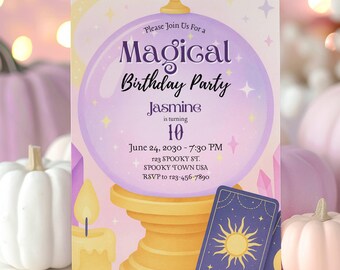 Magical Birthday Party Invitation, Spooky Halloween Kids Costume (Digital Download)