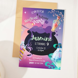 Magische Tränke Craft Party SOFORTIGE EDITIERBARE VORLAGE Halloween Party Gruselige Kinder Kostüm Oktober Geburtstag Digitale Einladung Heute herunterladen