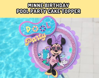 3D Minnie Maus Pool Party Shaker Geburtstag Kuchen Topper