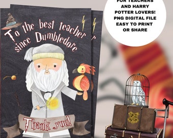 Potter teacher appreciation card instant digital download