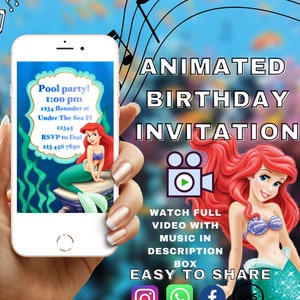 The Little Mermaid  Ariel Birthday Video Invitation