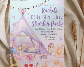 Swifty Sleepover Invitation – Printable Slumber Party Invite (5x7in)