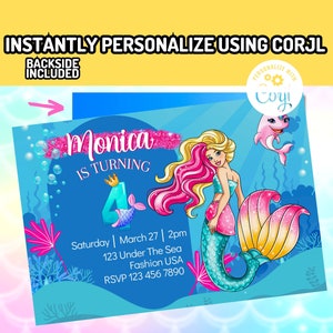 Barbie Mermaid Pool Party Invited Etsy