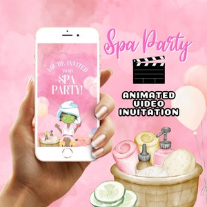 Spa Party Animated Birthday Video Invitation