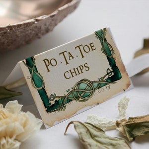 Carte personnalisée Numéro de table de nourriture | Fête d'anniversaire fantastique inspirée de la Communauté de la Comté | Modèle Canvas à téléchargement immédiat