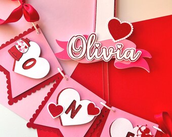 Valentine First Birthday High Chair Banner, Love One, Sweet One