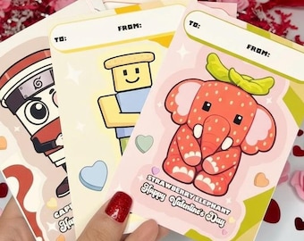 Funny Roblox Valentine Lollipop Holder | Printable Sharing Card (Digital Download)