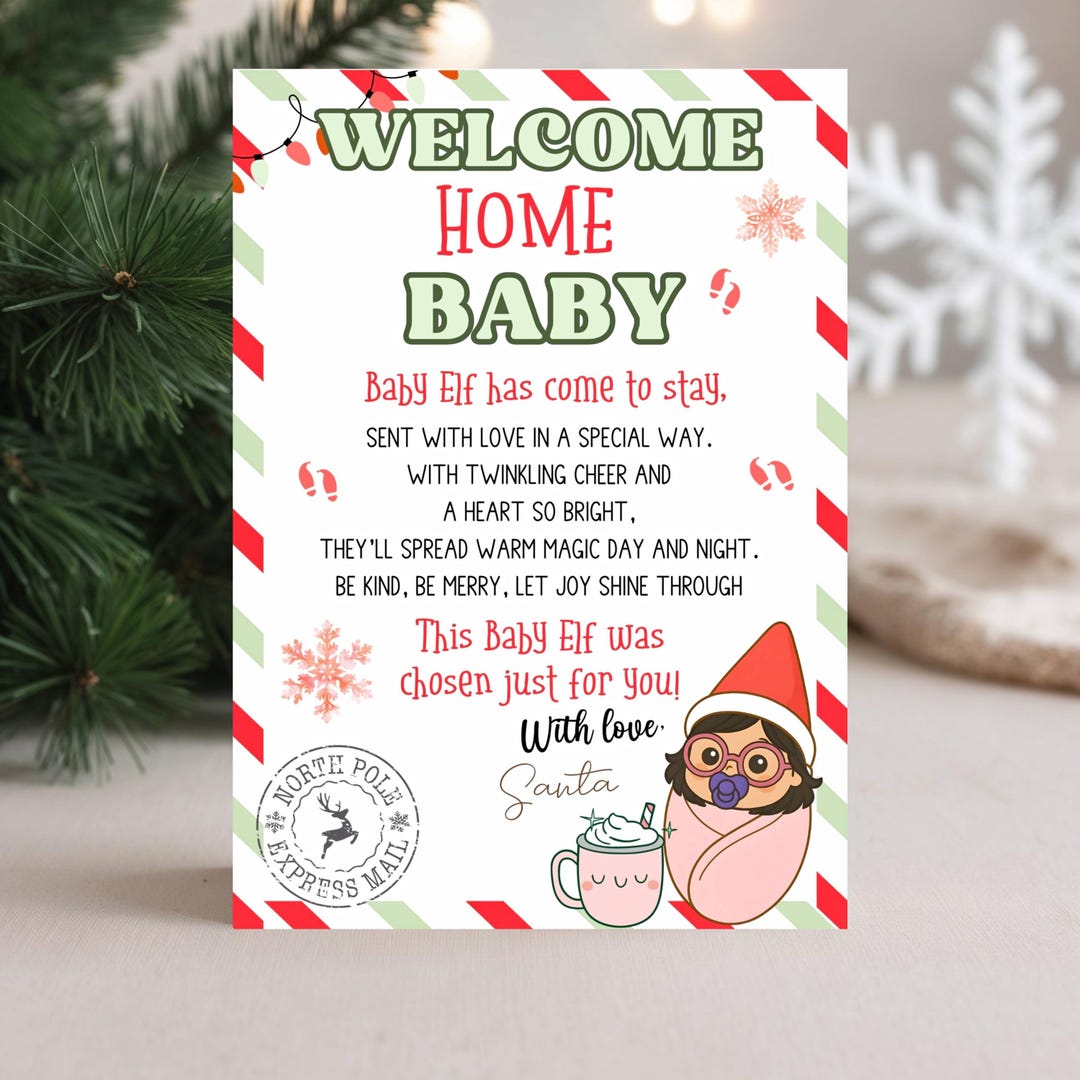 Welcome Baby Elf Note and Baby Adoption Certificate - Etsy