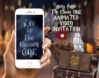 Chosen One, Potter, Wizards Video Invitation, Animated Invitations witches and Wizard Birthday Video Invitation, Kids Birthday Invite