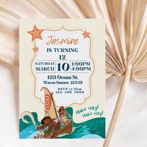 Moana Birthday Invitation – Instant Download Digital Invitation – Editable Template