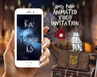 Potter, Wizards Video Invitation, Animated Invitations witches and Wizard Birthday Video Invitation, Kids Birthday Invite