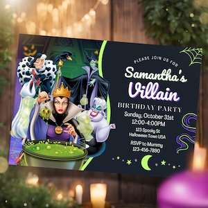 Instant Editable Villain Halloween Spooky Party Printable