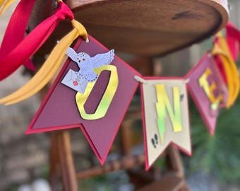 The Chosen ONE Potter Wizard First Birthday Banner – High Chair Bunting Wizard Party Decor Fantasy